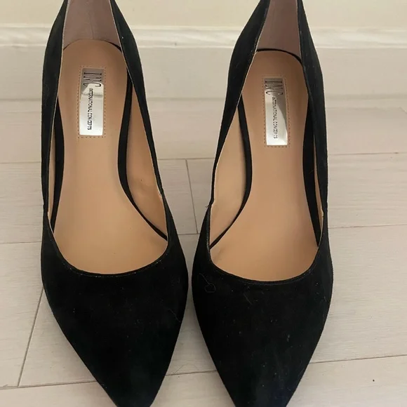 INC International Concepts Black Suede Heels - Picture 1 of 5